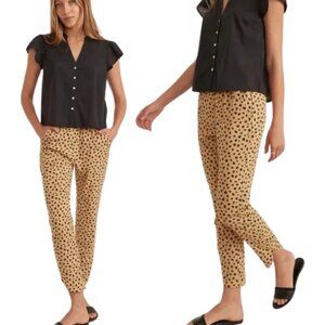Marine Layer Allison Cheetah Print Pull On Trouser Pant Women Small Straight Leg